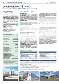 Bulletin trimestriel - 1er trimestre 2022