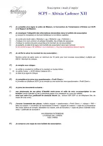 Bulletin de souscription (BS) remplissable