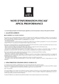 Note fiscale Proformance
