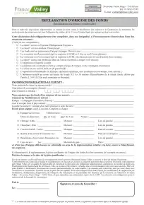 Produits Forestiers et Viticoles FRANCE VALLEY - Justificatif d'origine des