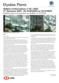 Bulletin semestriel - 2nd semestre 2023
