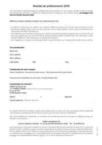 Mandat de prélèvement SEPA