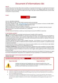 Information clé (DIC) - 2021