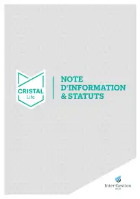 Statuts & Note d'information - 2021