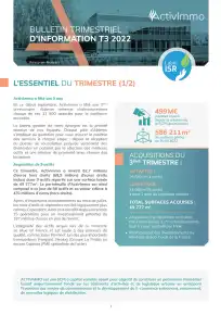 Bulletin trimestriel - 3ème trimestre 2022