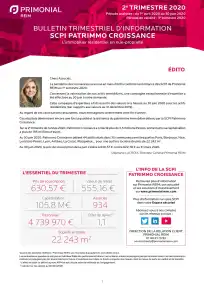 Bulletin trimestriel - 2ème trimestre 2020