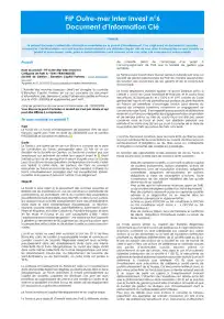 Informations clés (DIC) - 2025