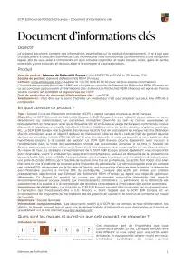 Informations clés (DIC) - 2026