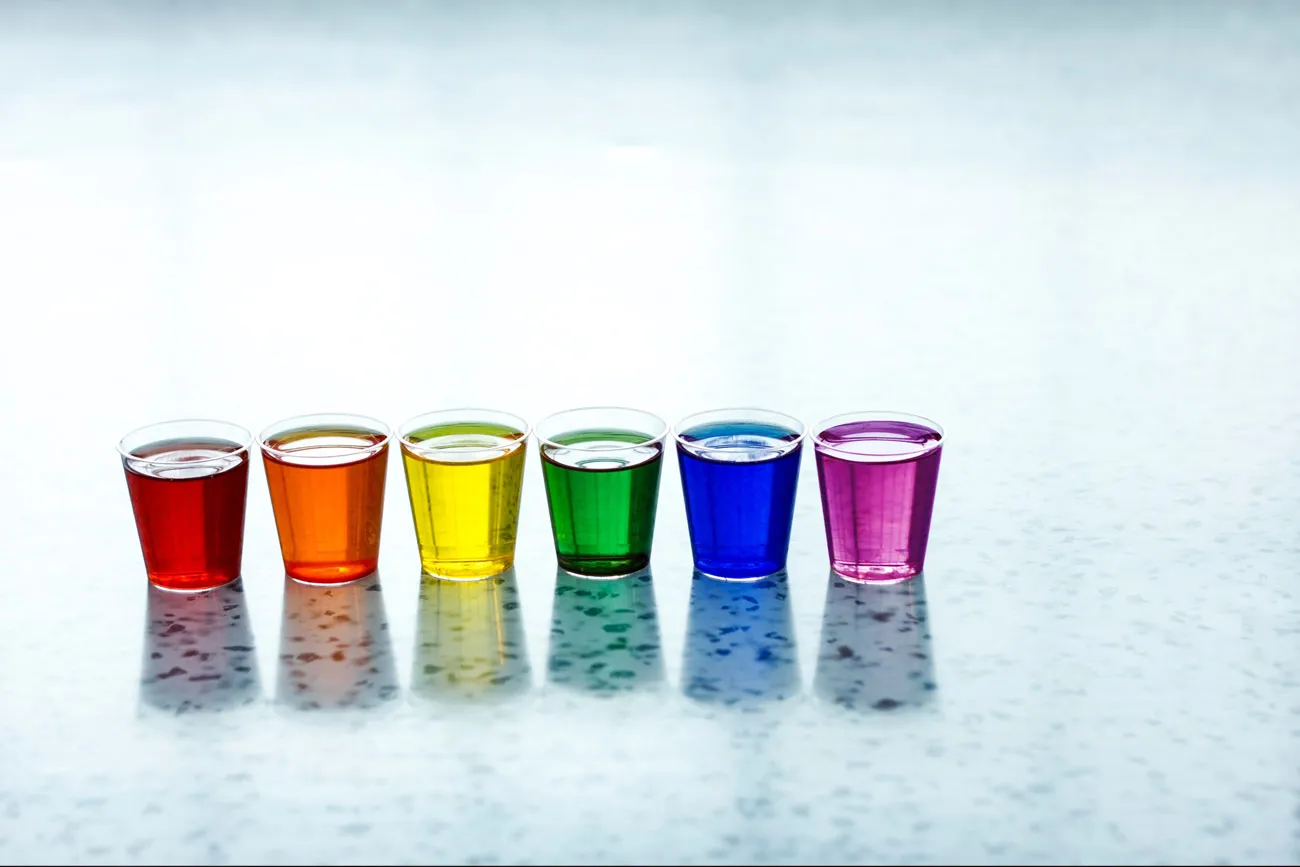 image des petites boissons colorées pour symboliser un grand choix